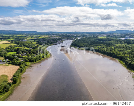 Aerial view of the river Moy at Ballina in County Mayo - Republic of Ireland Aerial view of the river Moy at Ballina in County Mayo - Republic of Ireland 96142497