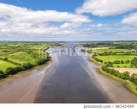Aerial view of the river Moy at Ballina in County Mayo - Republic of Ireland Aerial view of the river Moy at Ballina in County Mayo - Republic of Ireland 96142499