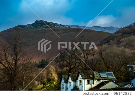Beautiful mountains Looking through the roof of the house in the Lake District. 96142882