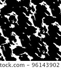 Seamless pattern with paint blots. Black and white abstract drawing. Vector 96143902