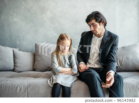 Father and daughter both annoyed and unhappy 96143982