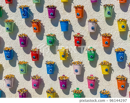 Colorful decor building on the street in Turkey 96144297