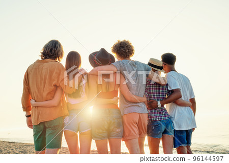 Group of friends having fun on the beach Group of friends having fun on the beach 96144597