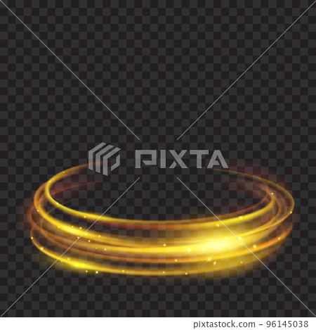 Golden glowing fire rings with glitters 96145038