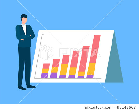 Man Analyzing Business Plan Presented on Board 96145668