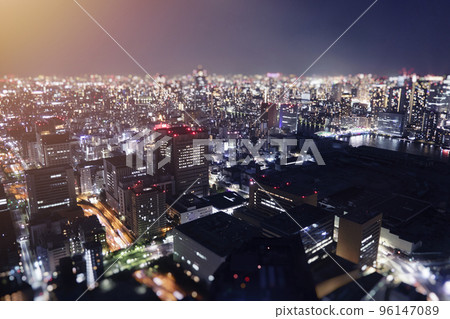 Night skyline of Tokyo city from a skyscraper. 96147089