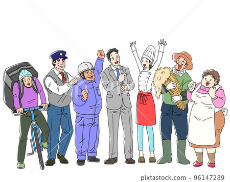 Illustration of a smiling sole proprietor (freelance) 96147289