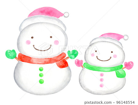 cute snowman parent and child 96148554