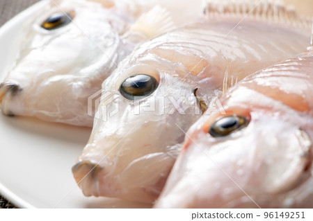 Close-up of peeled filefish. Close-up of peeled filefish. 96149251