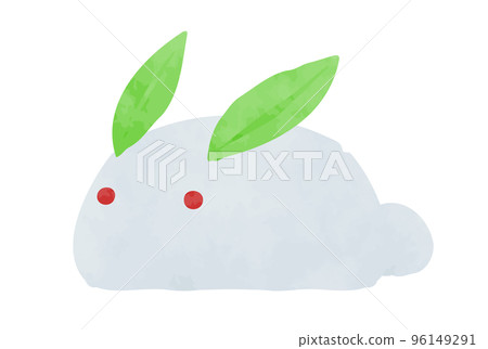 cute hand drawn snow rabbit illustration material 96149291