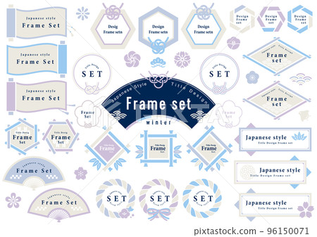 New Year's card Japanese style winter character design set 96150071