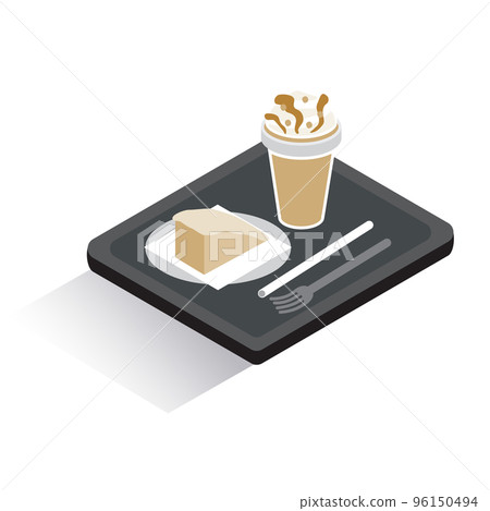 Isometric_Frozen drink and cake set 96150494