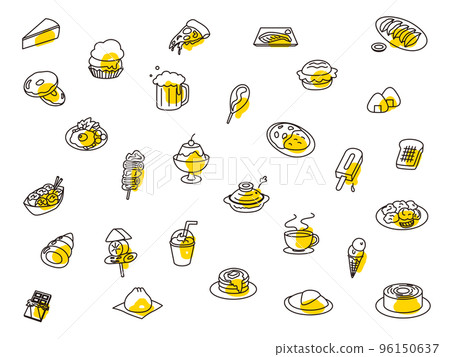 food icon set outline 96150637