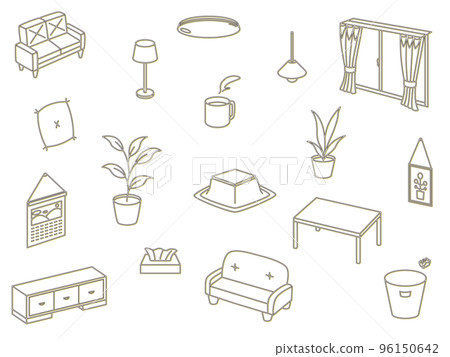 生活用品圖標集顏色陰影黃色 生活用品圖標集顏色陰影黃色 96150642