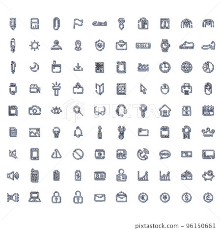 Dotted line business icon color shadow blue 96150661