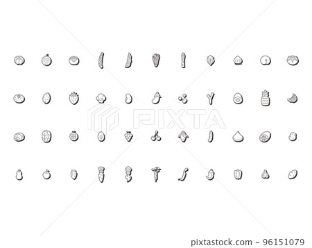 Mini vegetable icon set 3D Mini vegetable icon set 3D 96151079