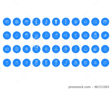 Mini vegetable icon set blue 96151085