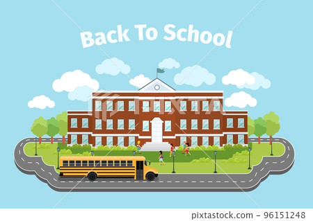 School building. Background with graduation concept. Vector illustration School building. Background with graduation concept. Vector illustration 96151248