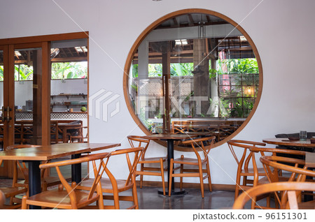 Beautiful interior of Bali style cafe in Ubud, Bali, Indonesia 96151301