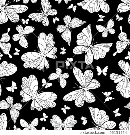 Seamless pattern of beautiful butterflies 96151354