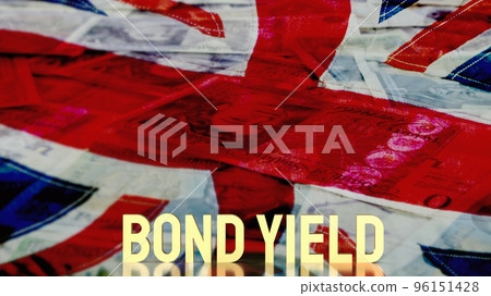 The gold bond yields on union jack flag background for business concept 3d rendering The gold bond yields on union jack flag background for business concept 3d rendering 96151428