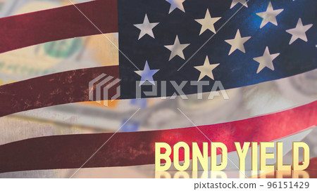 The gold bond yields on united states of america flag background for business concept 3d rendering The gold bond yields on united states of america flag background for business concept 3d rendering 96151429
