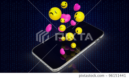 The multi emotion icon and smart phone for social media concept 3d rendering The multi emotion icon and smart phone for social media concept 3d rendering 96151441