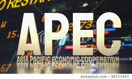 gold apec or Asia pacific economic cooperation on chart background for event business concept 3d rendering gold apec or Asia pacific economic cooperation on chart background for event business concept 3d rendering 96151443