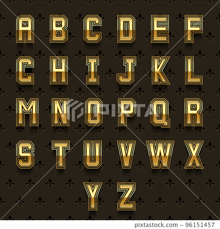 Vector retro golden alphabet 96151457