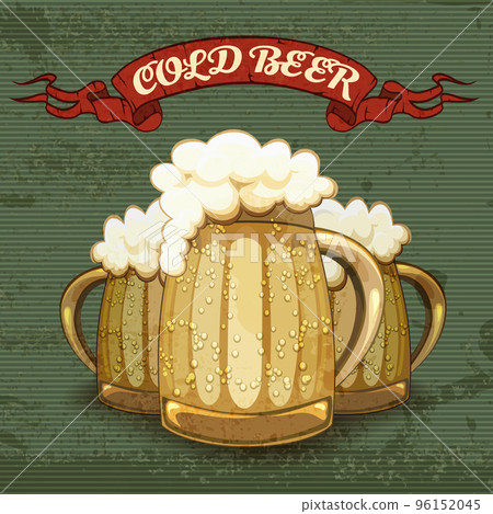 Retro style poster for Cold Beer Retro style poster for Cold Beer 96152045