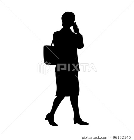 打電話的女商人的剪影 打電話的女商人的剪影 96152140