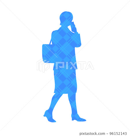 打電話檢查模式的女商人的剪影 打電話檢查模式的女商人的剪影 96152143