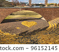heart of fallen leaves in the park 96152145