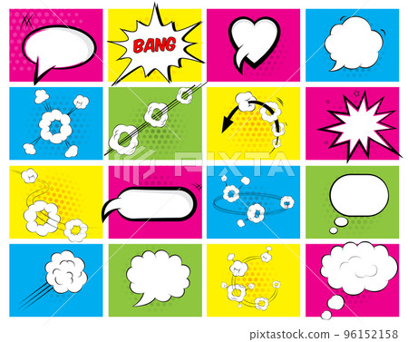 Set of brightly colored speech bubbles Set of brightly colored speech bubbles 96152158