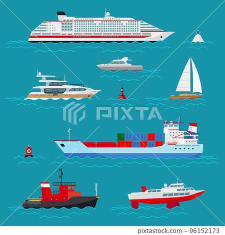 Sea ships flat icons 96152173