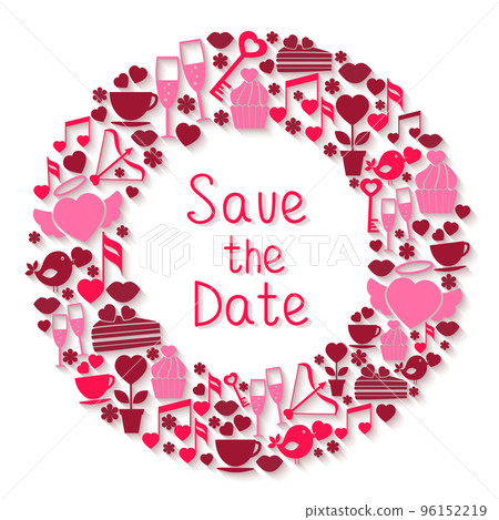 Save the Date romantic circular symbol 96152219