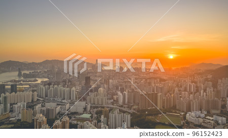 the Hong Kong Skyline from Kowloon Peak 20 May 2022 96152423
