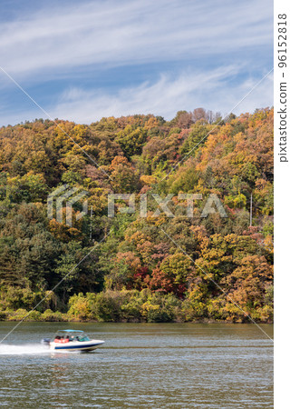 Beautiful Namiseom Nami Island on Han river in South Korea during Autumn season 96152818