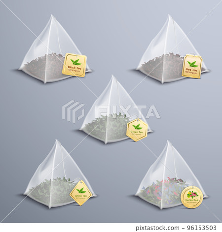 Tea Pyramidal Bags Realistic Set Tea Pyramidal Bags Realistic Set 96153503