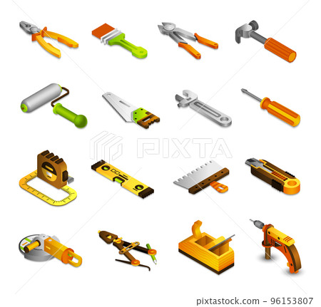 Tools Isometric Icons 96153807