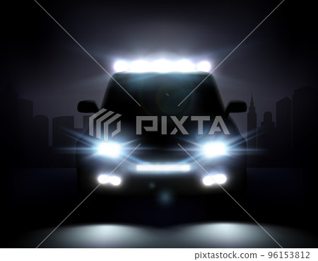 Realistic Car Lights Illustration Realistic Car Lights Illustration 96153812