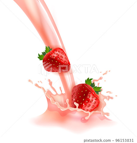 Strawberry Milk Illustration Strawberry Milk Illustration 96153831