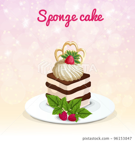 Sponge Cake Illustration Sponge Cake Illustration 96153847
