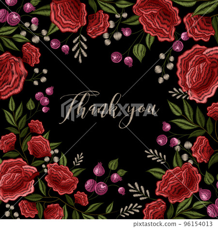 Floral Embroidery Frame Background Design Floral Embroidery Frame Background Design 96154013