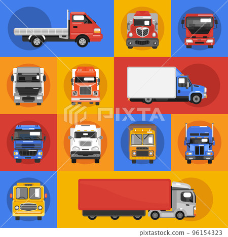 Truck Icons Flat 96154323