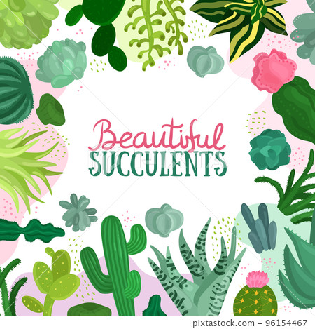 Succulents Frame Illustration Succulents Frame Illustration 96154467