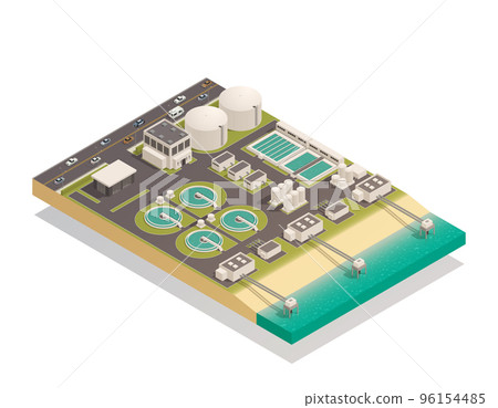 Surface Water Purification Isometric Composition Surface Water Purification Isometric Composition 96154485