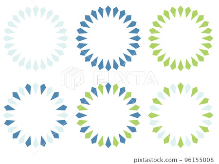 Round and cute frame pastel color blue green 3 color material set Round and cute frame pastel color blue green 3 color material set 96155008