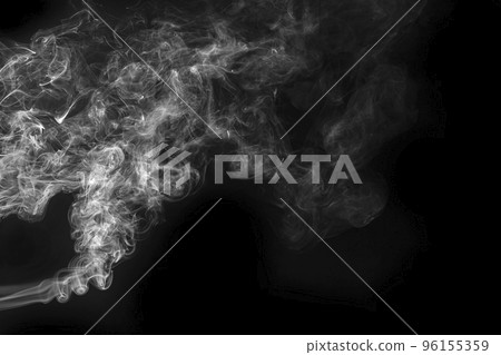 Abstract white smoke animated on a black background 96155359
