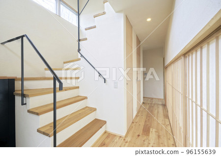 residential staircase with handrail residential staircase with handrail 96155639